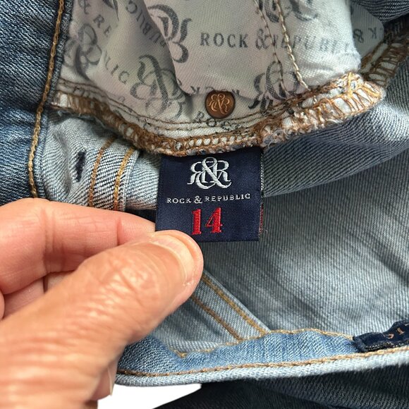 Rock & Republic Skinny Fit Women's Light Blue Jeans Sz 14 Denim Rx - Picture 3 of 7